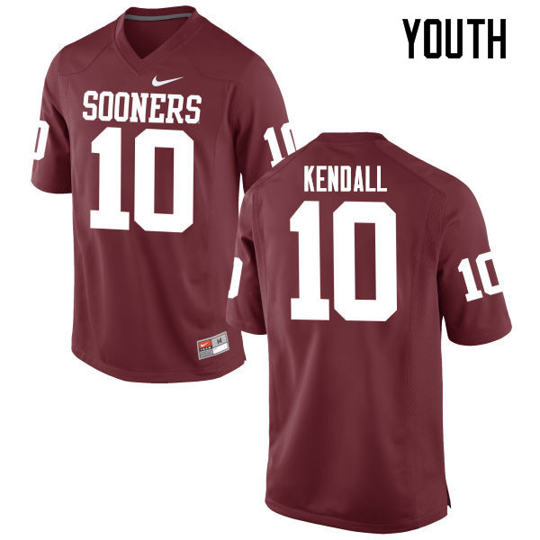Youth Oklahoma Sooners #10 Austin Kendall College Football Jerseys Game-Crimson - Click Image to Close